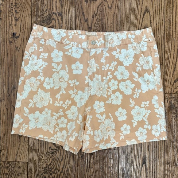 JACHS Girlfriend Pants - Jachs Girlfriend Floral Shorts Terracotta Tropical